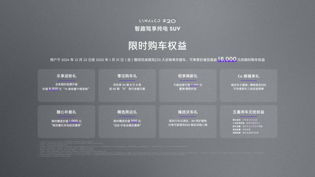 领克Z20上市 限时售价1359万元起凯发k8登录定位品牌首款纯电SUV(图5)